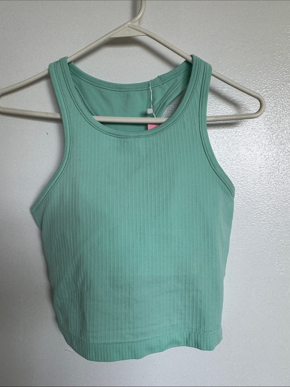 Lululemon Ribbed Ebb To Street Cropped Tank In Creamy/Wild Mint Size 6